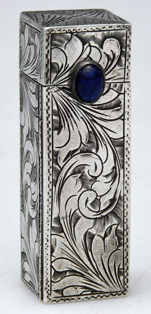 Sterling Hollowware Lipstick Holder with Mirror by Unknown Manufacturer-1