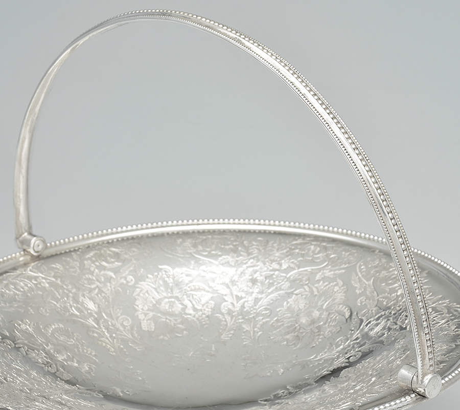 Silverplate Hollowware 10" Handled Basket by Unknown Manufacturer-4