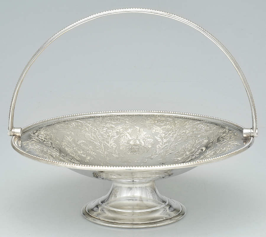 Silverplate Hollowware 10" Handled Basket by Unknown Manufacturer-1
