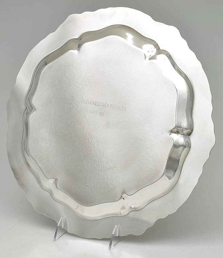 Silverplate Hollowware 14" Round Tray by Unknown Manufacturer-2