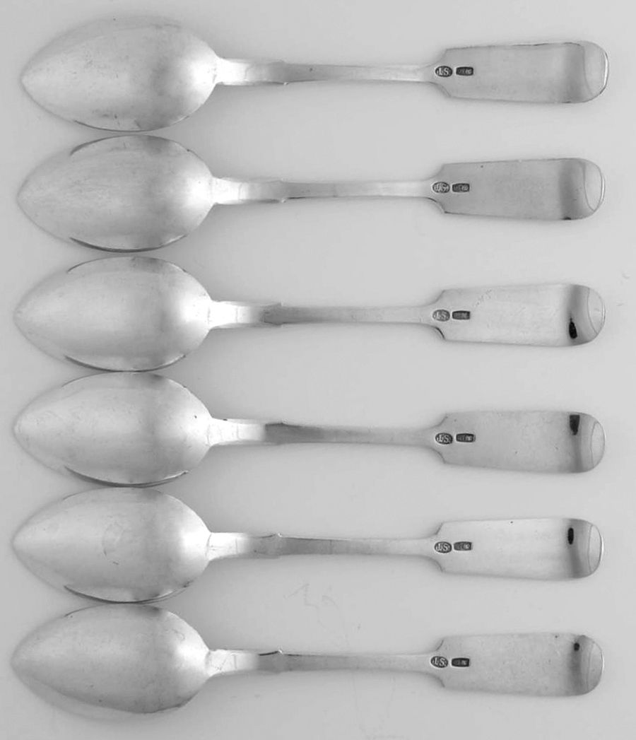 Latvia Sterling Flatware Teaspoon - Set of 6 by Unknown Mfg Silver-2