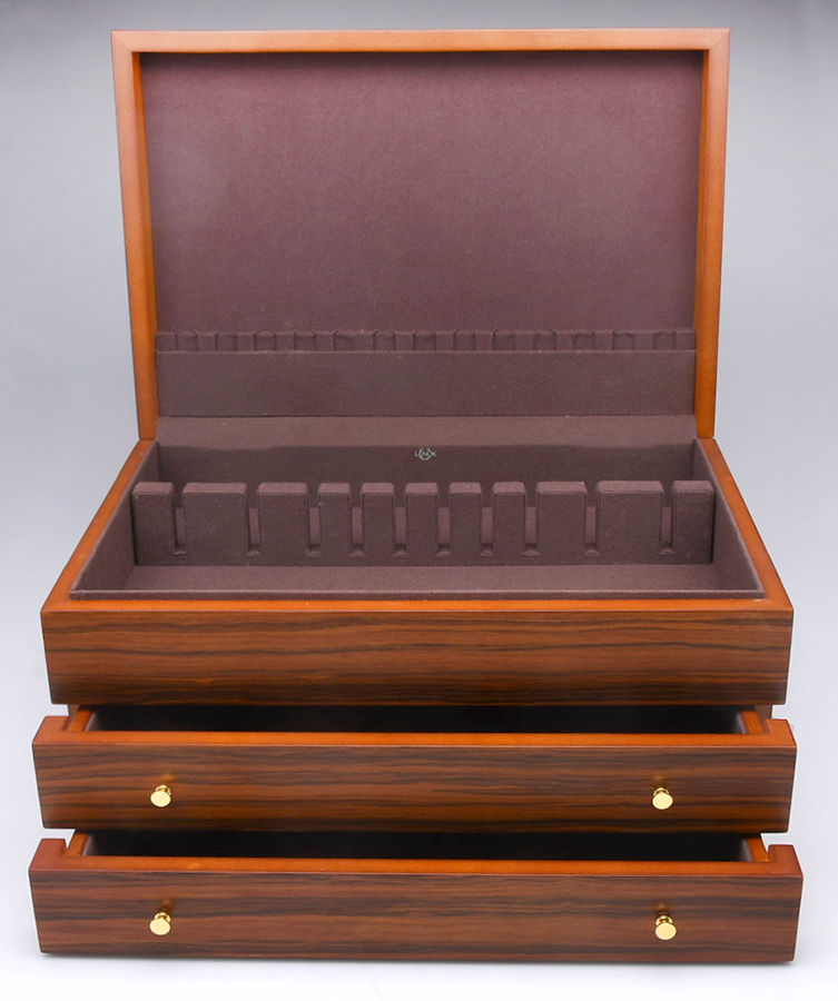 Flatware Chests-New and Vintage New 2 Drawer Flatware Chest by Unknown Mfg Silver-2