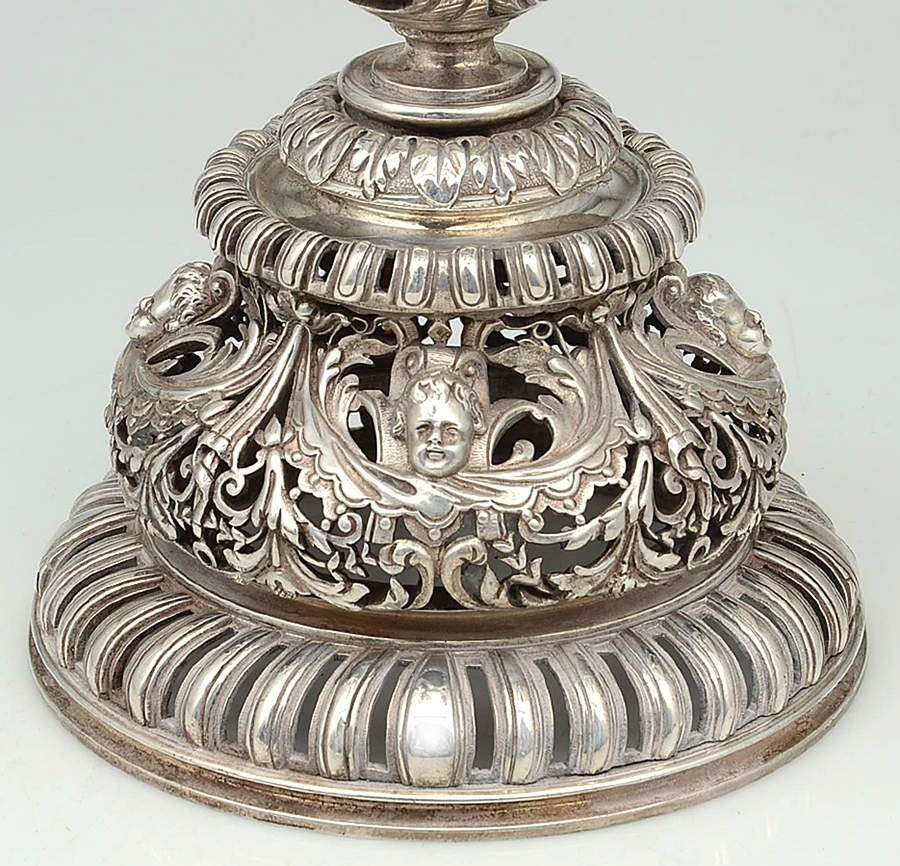 UNH10 (Silverplate, Hollowware) Pair of 6 Light Candelabra by Unknown Manufacturer-3