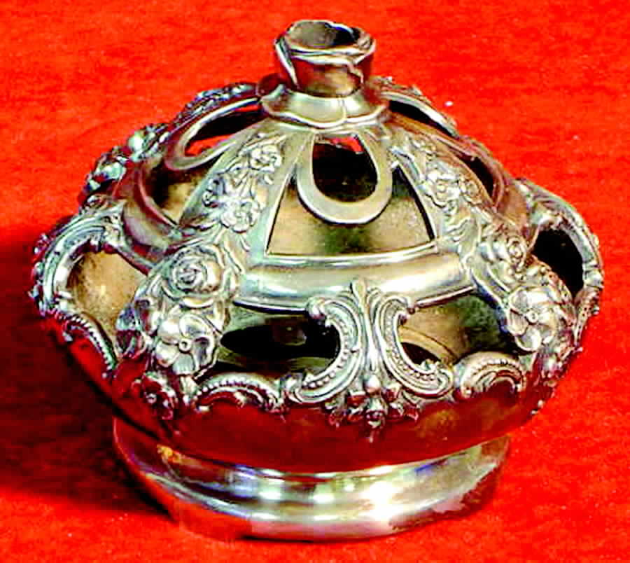 Baroque (Silverplate, Hollowware, Older) Floral Frog by Wallace Silver-6