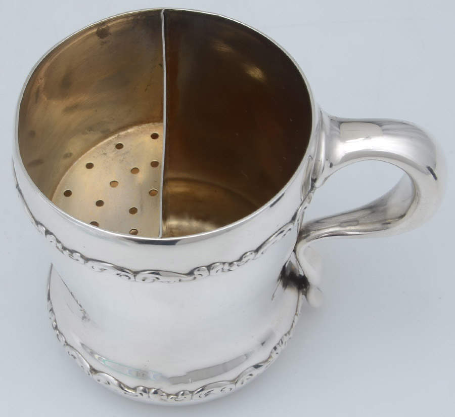 Louis XV (Sterling, 1891, Hollowware) Child's Cup with Attached Strainer by Whiting Manf Co-4