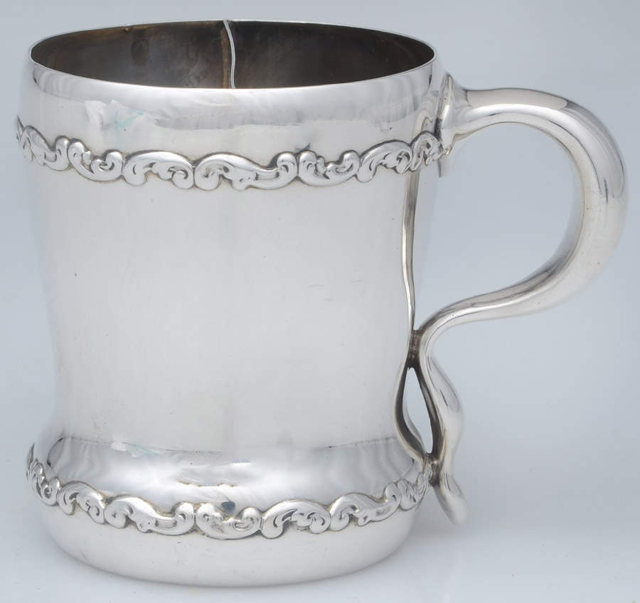 Louis XV (Sterling, 1891, Hollowware) Child's Cup with Attached Strainer by Whiting Manf Co-1