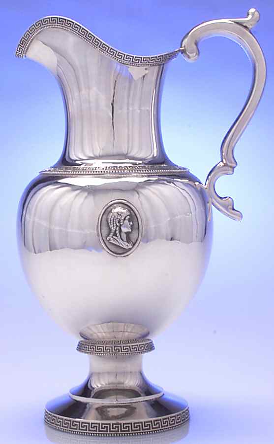 Medallion (Sterling, Hollowware) Footed Ewer/Pitcher by William Gale & Son-1