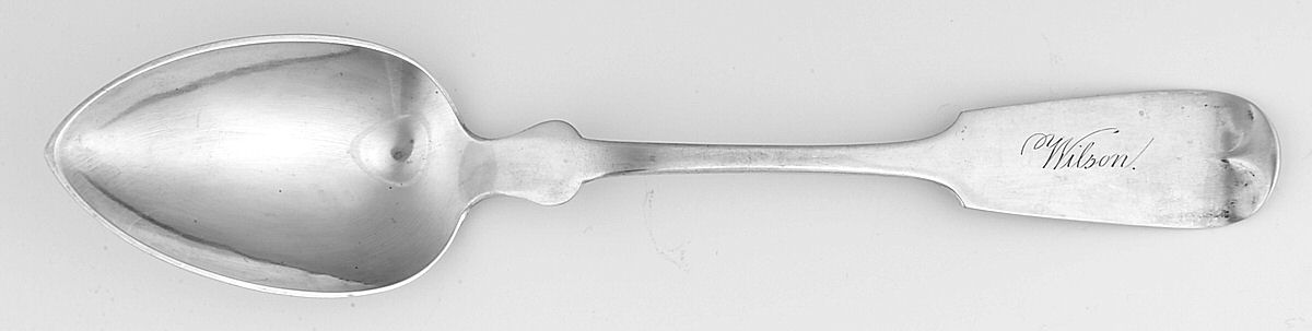 Coin Silver Flatware Tablespoon (Serving Spoon) by William W Willard-1