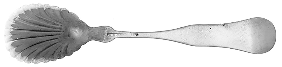 Coin Silver Flatware Sugar Shell Spoon by G. H. Whitford-2