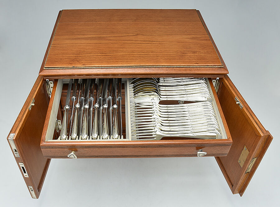 Roses-Roschen (Silverplate) 97 Piece Estate Set with Chest by WMF Flatware-7