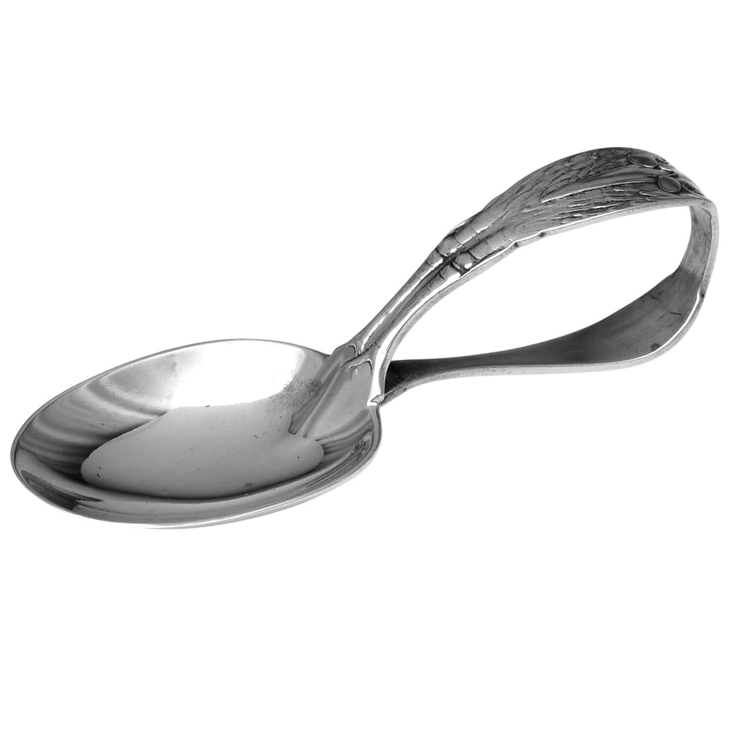 Stork (Sterling) Curved Handle Baby Spoon by Whiting Manf Co-1