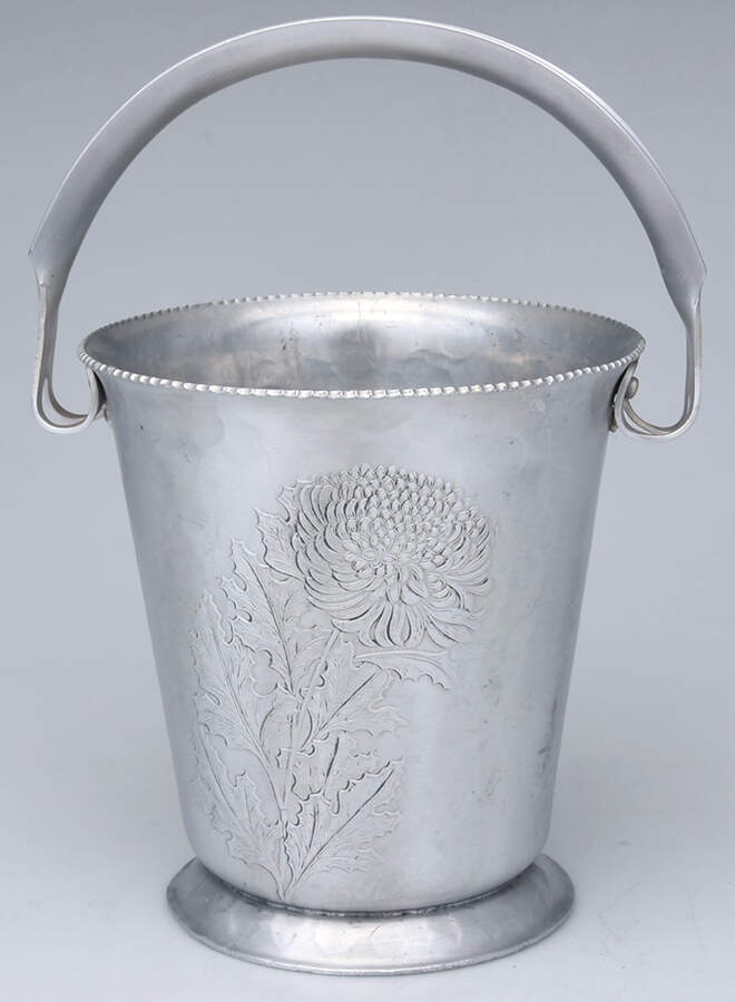 Chrysanthemum (Aluminum, Hollowware) Ice Bucket with Handle by Continental Silver-1