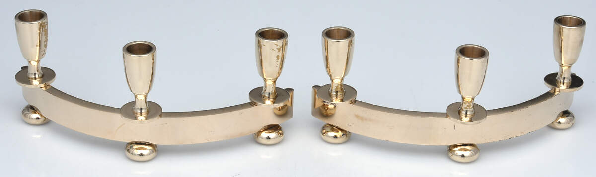 Dirilyte-Dirigold Regal (Dirigold,Hollowware) Pair of 3 Light Small Candelabra