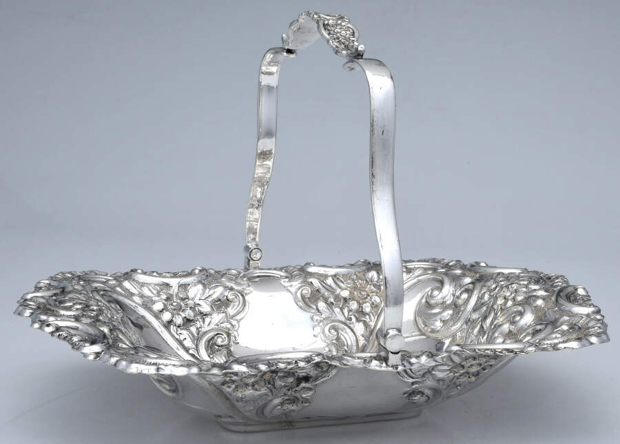 2703 (Silverplate, Hollowware) 11" Rectangular Basket by Duff & Miller-1