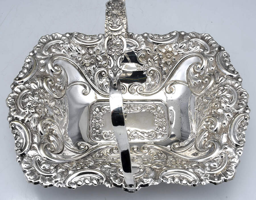 2703 (Silverplate, Hollowware) 11" Rectangular Basket by Duff & Miller-5