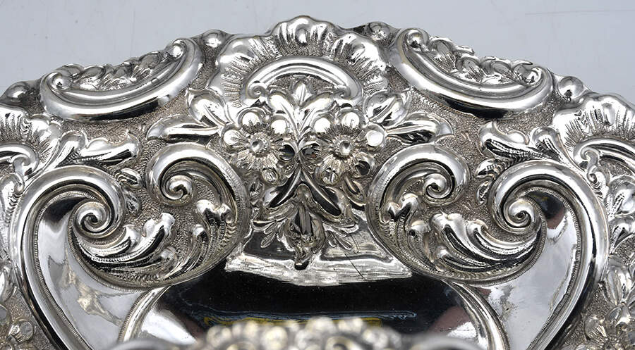 2703 (Silverplate, Hollowware) 11" Rectangular Basket by Duff & Miller-4