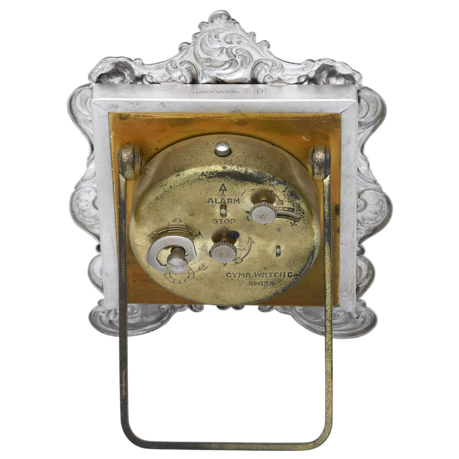 321 (Sterling, Hollowware) Desktop Alarm Clock-Weighted by Gorham Silver-3