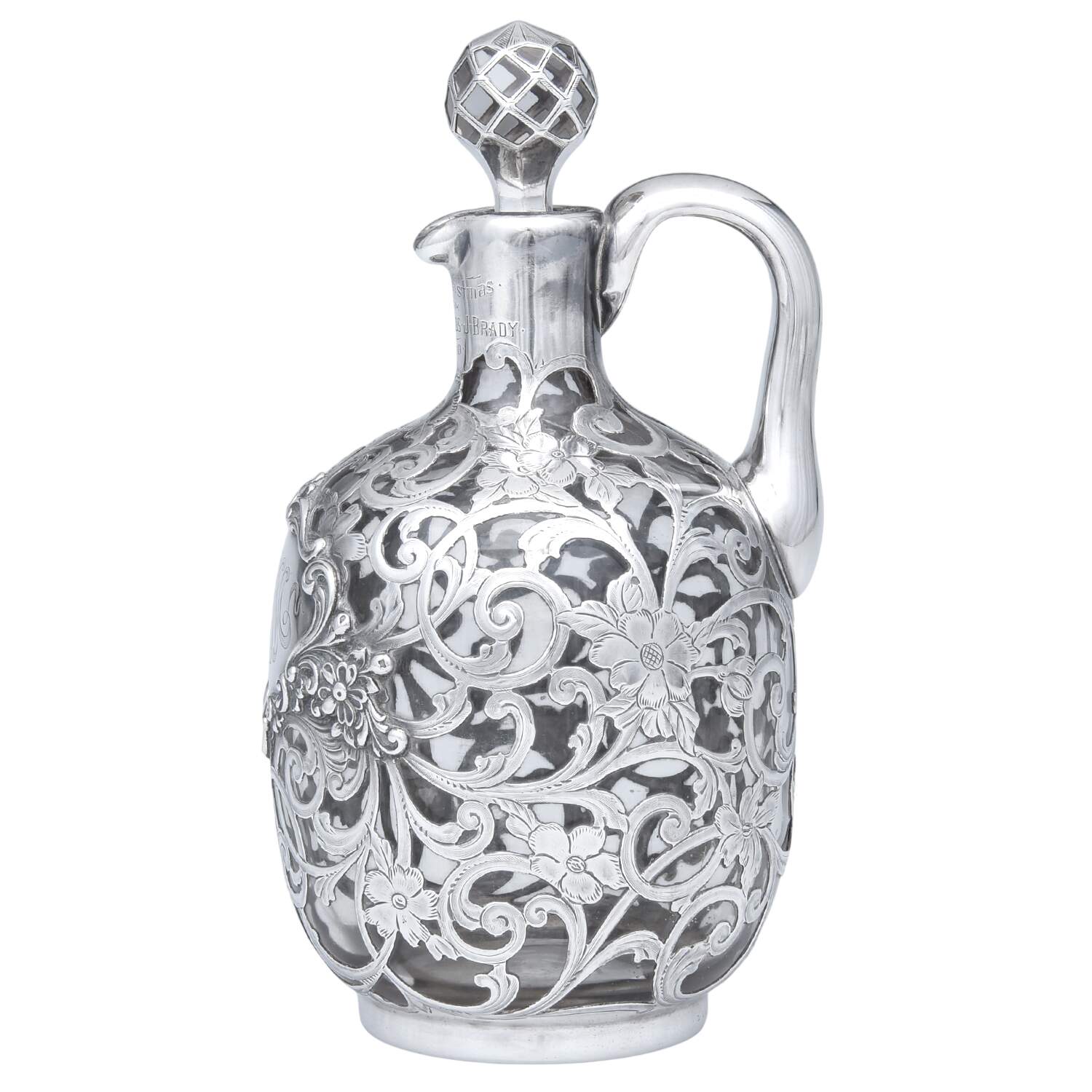 D667 (Sterling, Hollowware) Sterling Overlay Wine Decanter by Gorham Silver-1