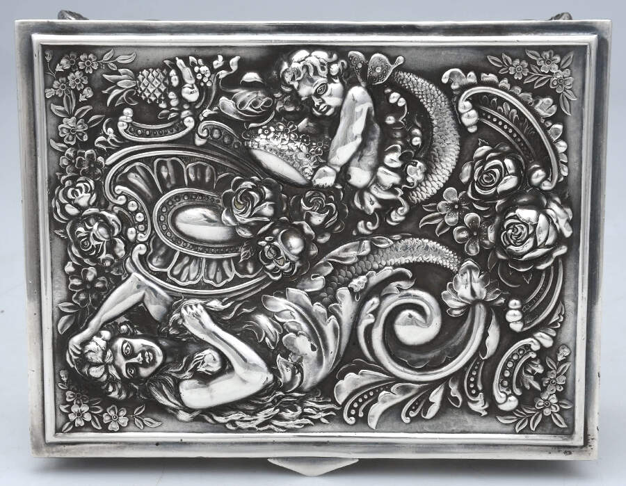 2770 (Silverplate, Hollowware) Jewelry Box with Hinged Lid by James Tufts-3