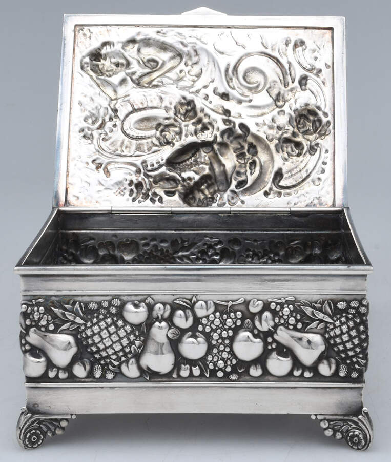 2770 (Silverplate, Hollowware) Jewelry Box with Hinged Lid by James Tufts-2