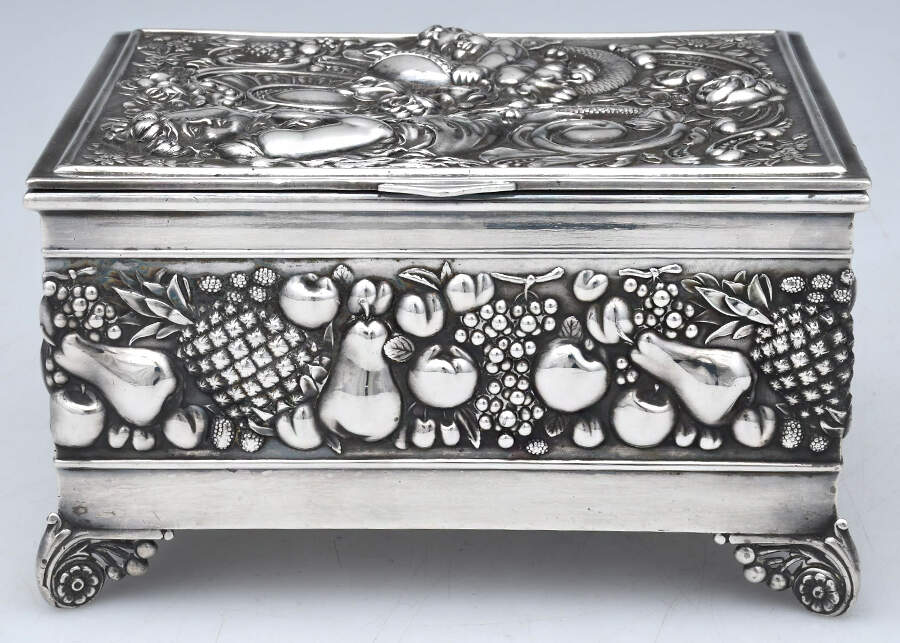 2770 (Silverplate, Hollowware) Jewelry Box with Hinged Lid by James Tufts-1
