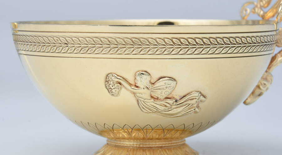 Empire (Gold Vermeil Hollowware) Footed Cup & Saucer Set by Odiot-3