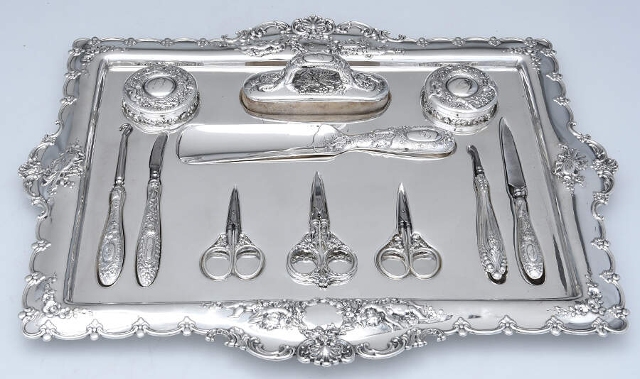 TIS113 (Sterling, Hollowware) 12 Piece Complimentary Vanity Set by Tiffany & CO SILVER-1