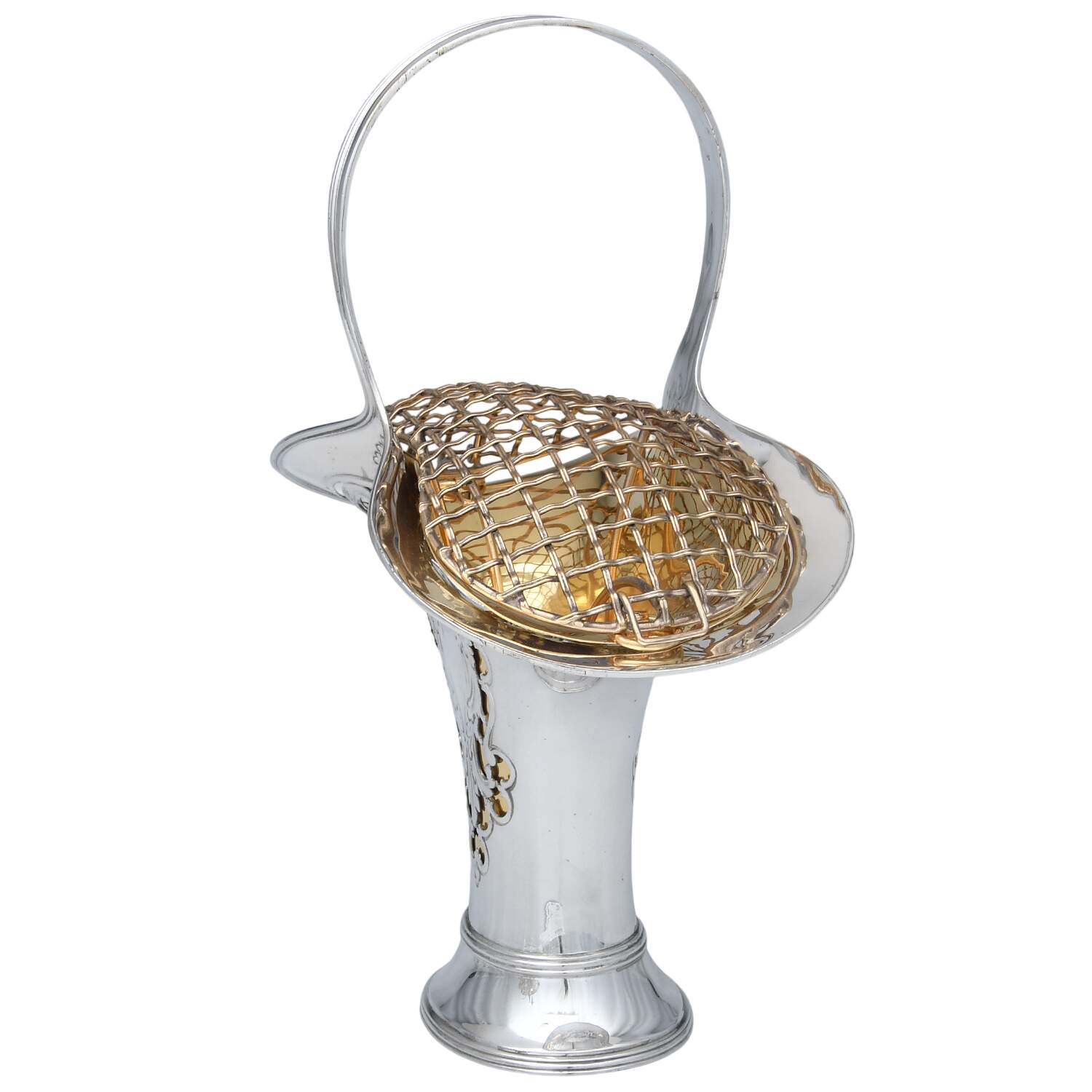15625D (Sterling, Hollowware) 3 Piece Bridal Basket Set-1 Large & 2 Small Baskets with Liners & Frogs by Tiffany & CO SILVER-6