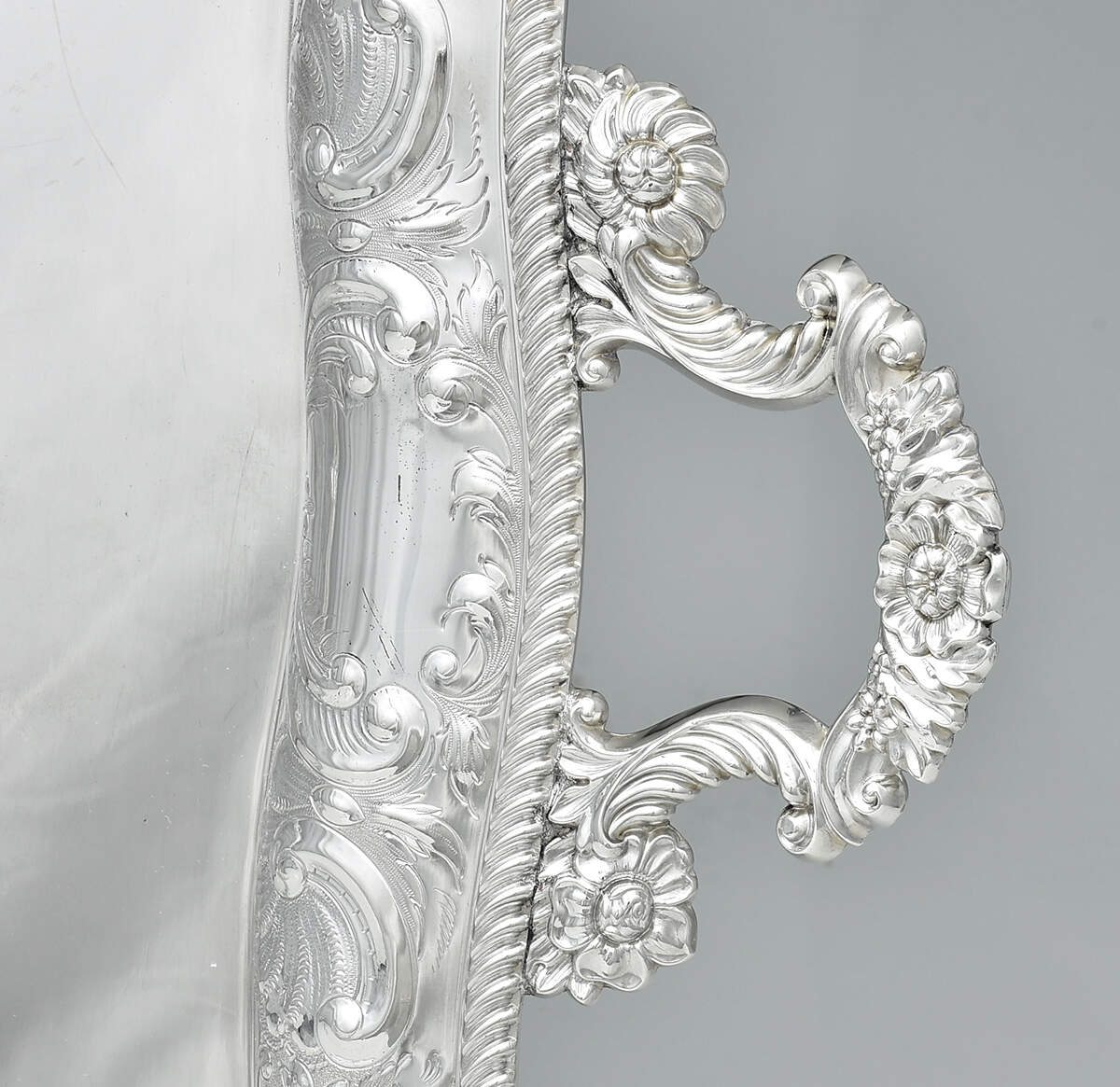 Silverplate Hollowware Large Footed Waiter Tray by Unknown Manufacturer-4