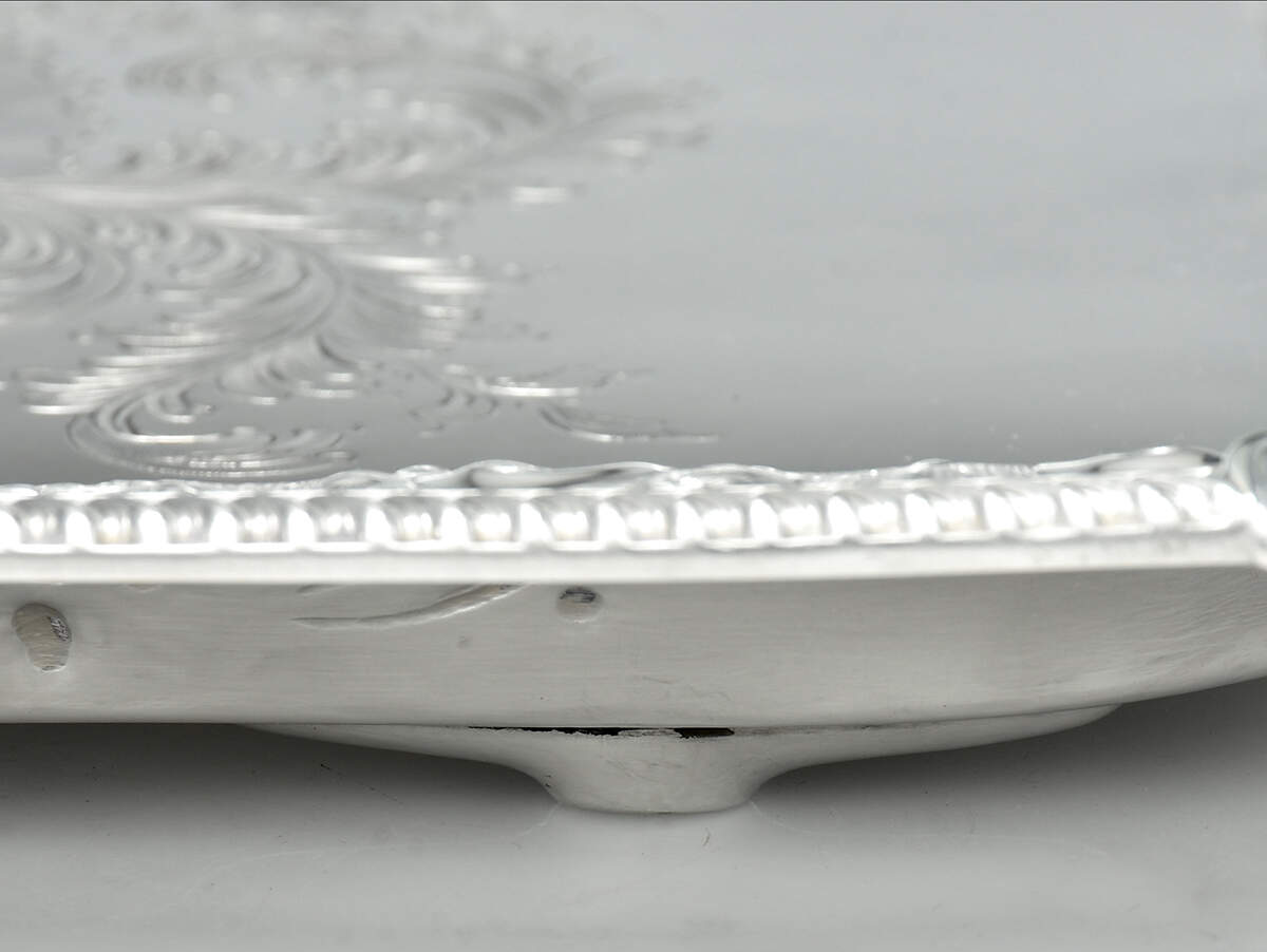 Silverplate Hollowware Large Footed Waiter Tray by Unknown Manufacturer-3