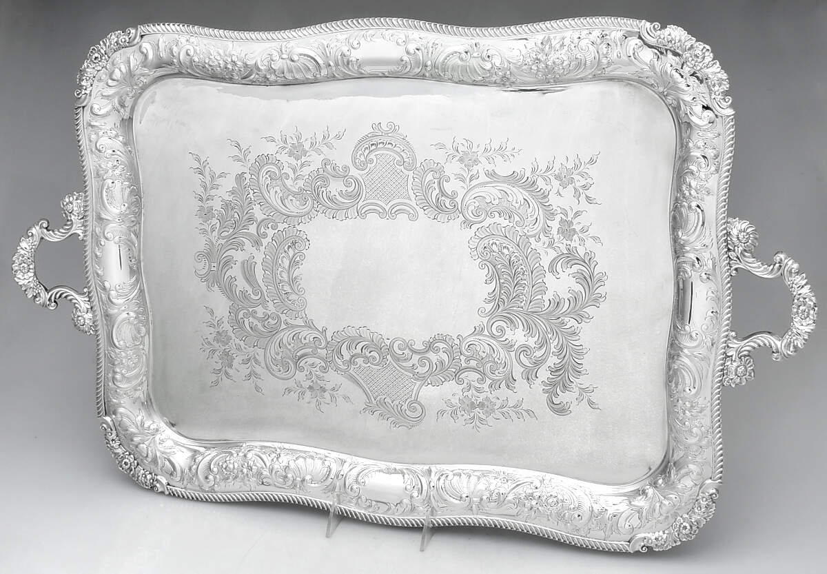Silverplate Hollowware Large Footed Waiter Tray by Unknown Manufacturer-1
