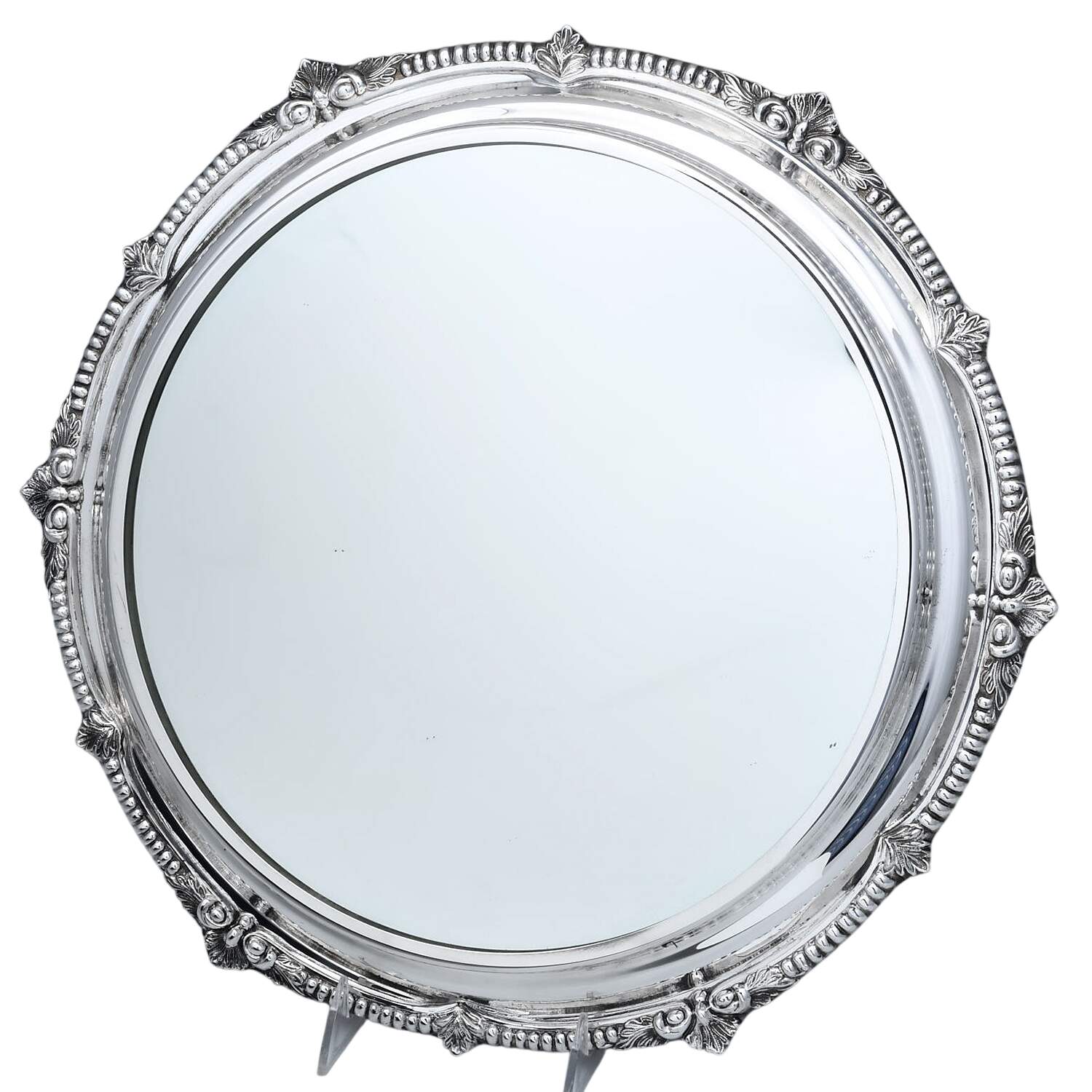 Silverplate Hollowware Plateau with Mirror Insert by Unknown Manufacturer-3