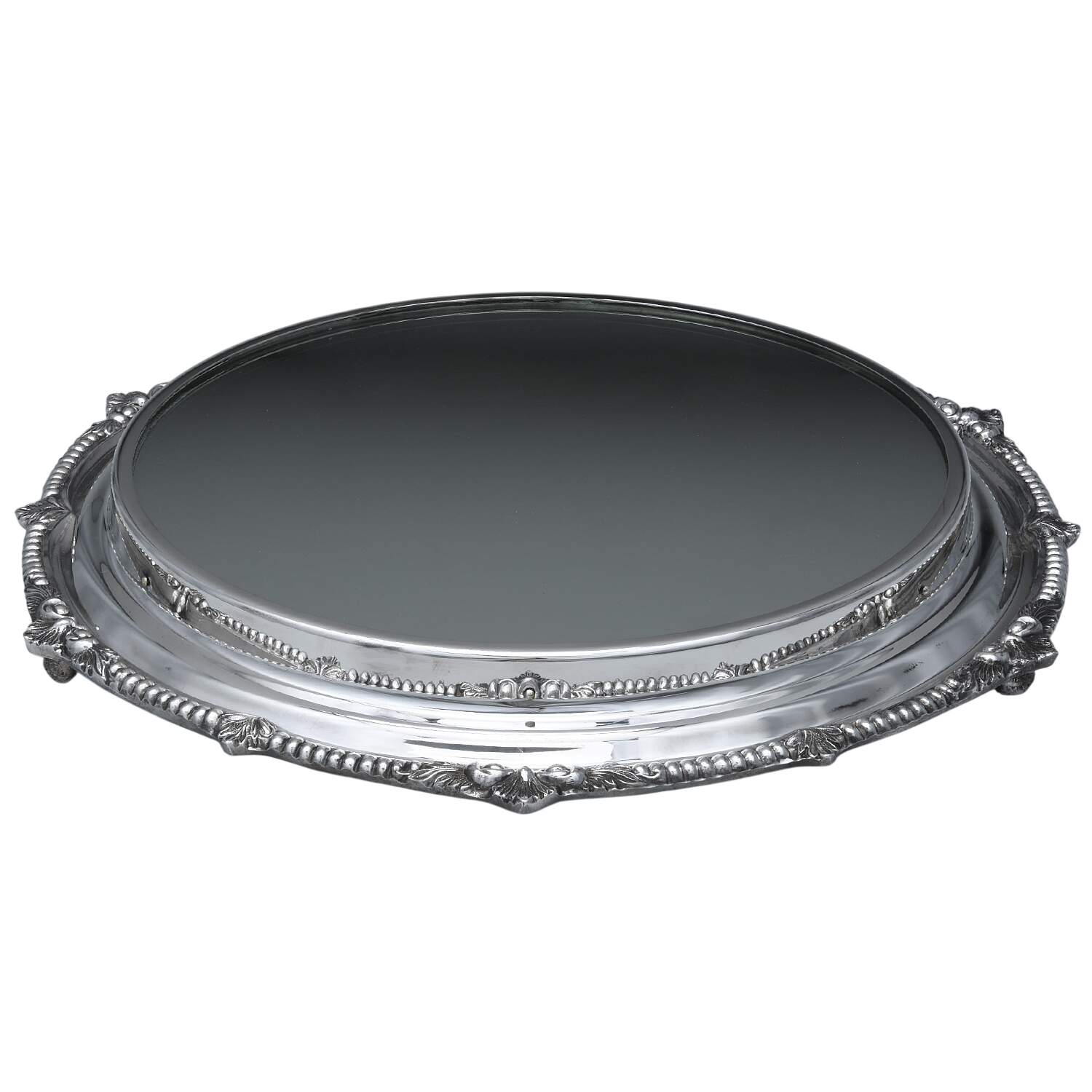 Silverplate Hollowware Plateau with Mirror Insert by Unknown Manufacturer-1