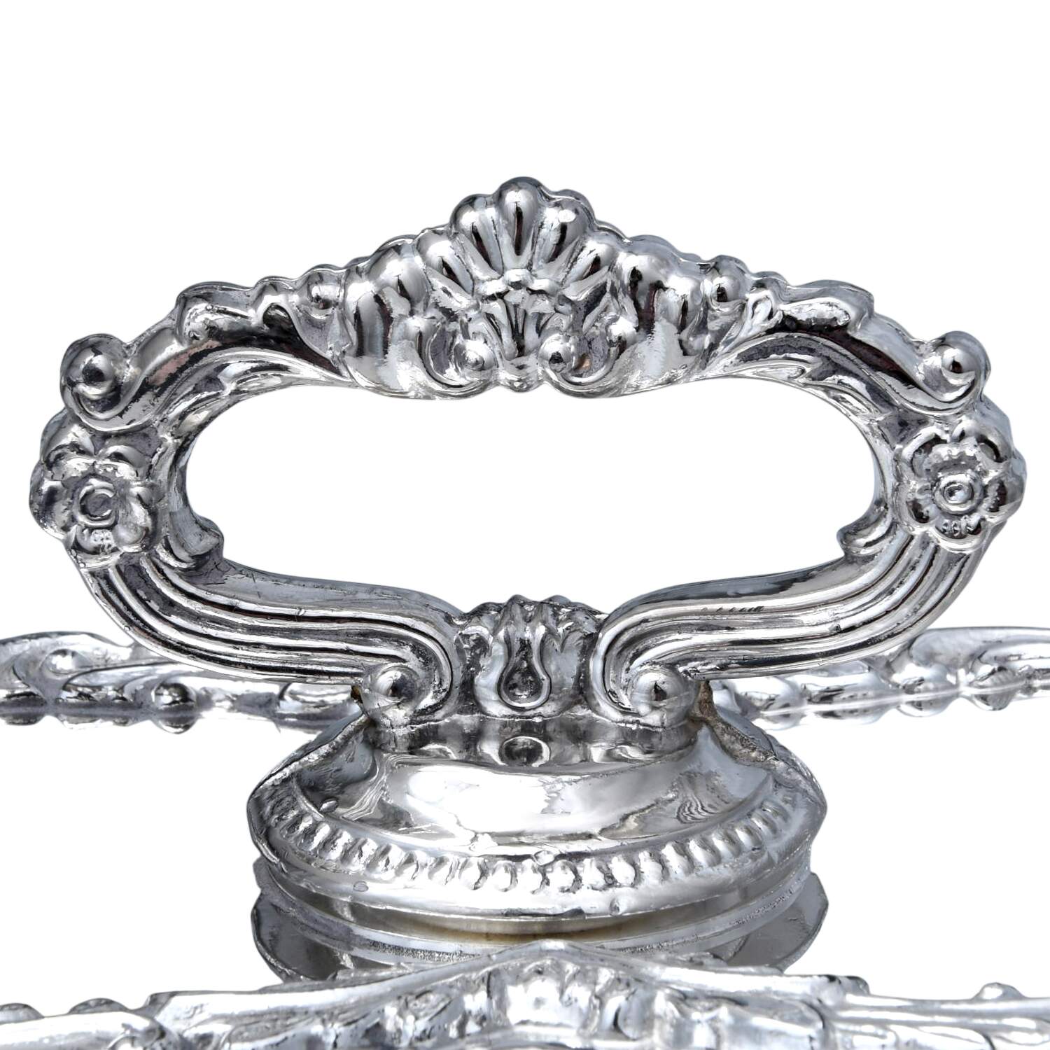 Silverplate Hollowware 3-Part Covered Platter with Well by Unknown Manufacturer-4