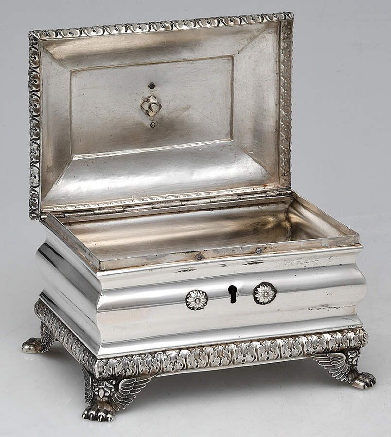 Germany Sterling Hollowware Jewelry Box with Hinged Lid by Unknown Manufacturer-2