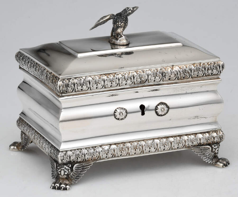 Germany Sterling Hollowware Jewelry Box with Hinged Lid by Unknown Manufacturer-1