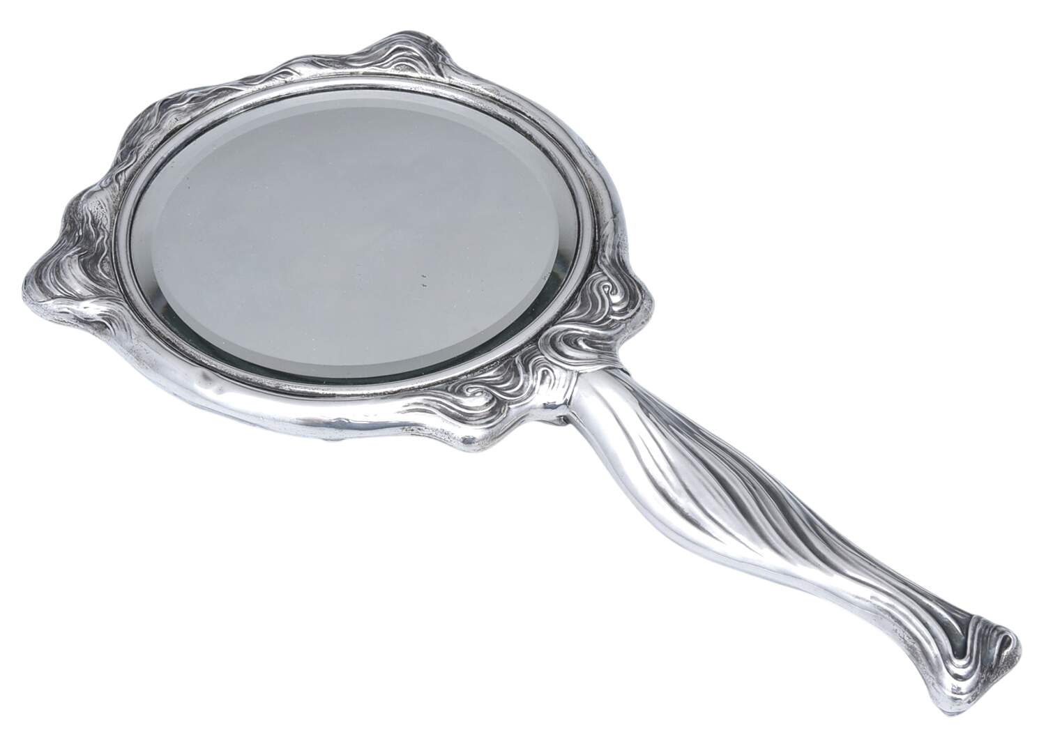 Secret of the Flowers (Sterling, Hollowware) Mirror with Handle by Unger Brothers-2