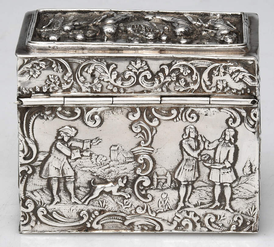 Netherlands Sterling Hollowware Jewelry Box with Hinged Lid by Unknown Manufacturer-4