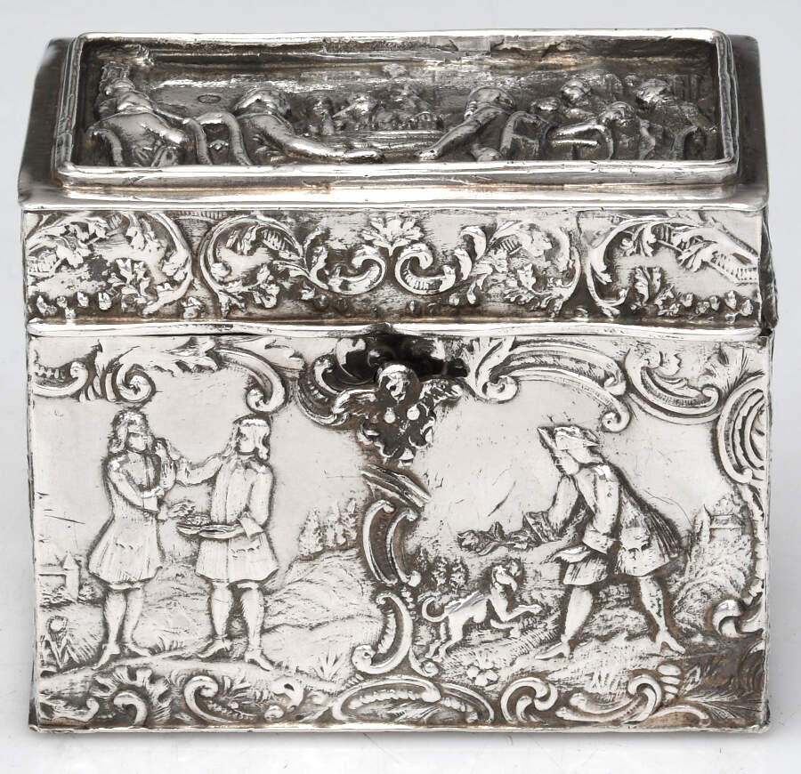 Netherlands Sterling Hollowware Jewelry Box with Hinged Lid by Unknown Manufacturer-3