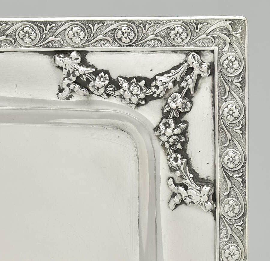 UNH39 (Sterling, Hollowware) 17" Rectangular Tray by Unknown Manufacturer-2