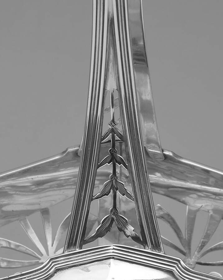 09776 (Sterling, Hollowware) 16" Handled Basket by Unger Brothers-6