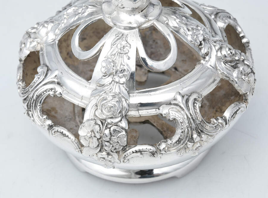 Baroque (Silverplate, Hollowware, Older) Floral Frog by Wallace Silver-2