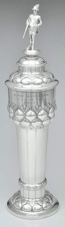 Art Nouveau Style (Silverplate, Hollowware) Presentation Trophy with Lid by WMF Flatware-1