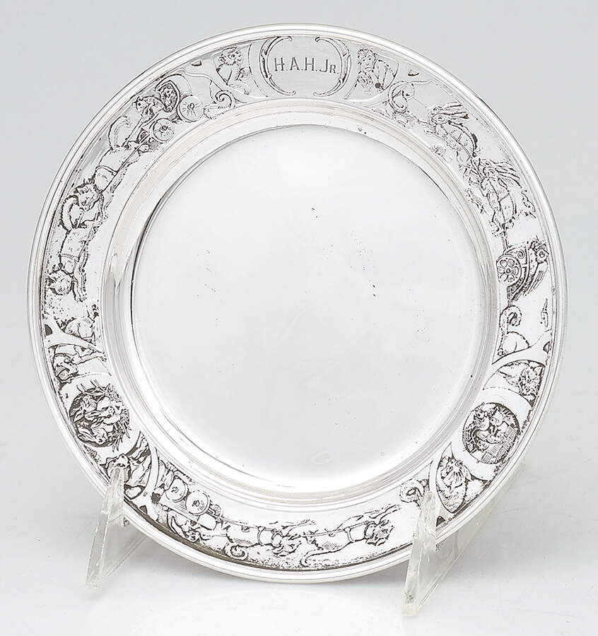 Children & Baby Ware (Sterling, Hollowware) Child's Plate by Wm B Kerr-1