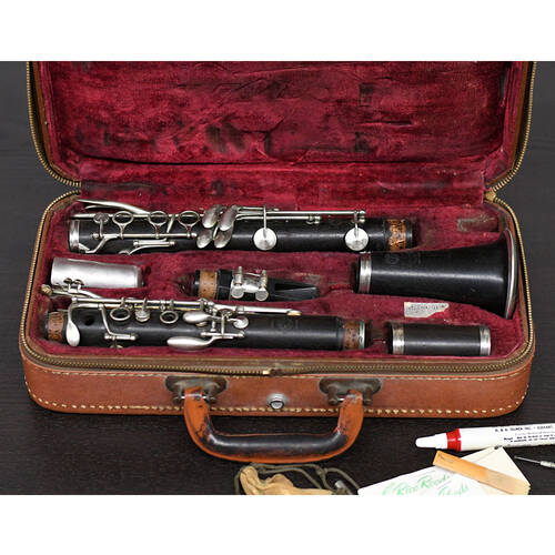 French Henri Selmer Ebony Wood Clarinet with Case and Accessories-2