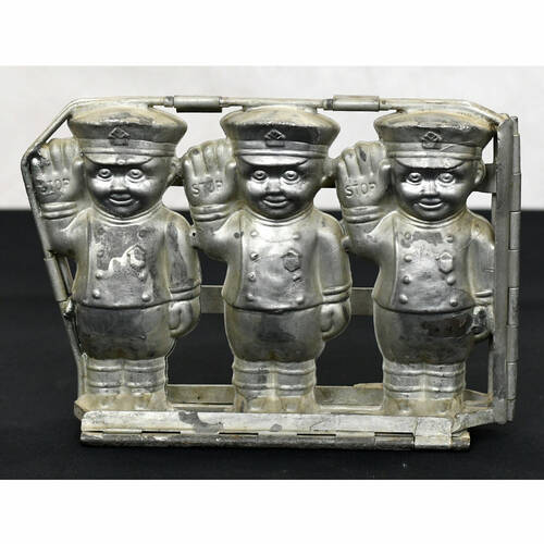 Circa 1930s German Anton Reiche Triple Traffic Officer Chocolate Mold-2