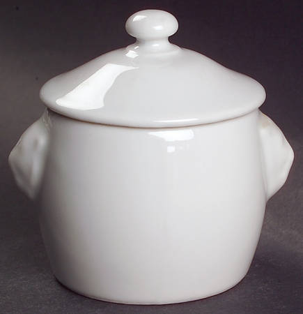 Apilco Classic Whiteware 2-Piece Lion Handle Pot De Creme
