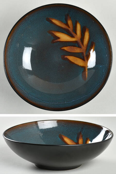 Olive Leaves Collection Blue by Baum Brothers