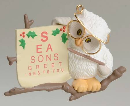 Hallmark 1987 Hallmark Christmas Ornaments Owliday Wish - Boxed