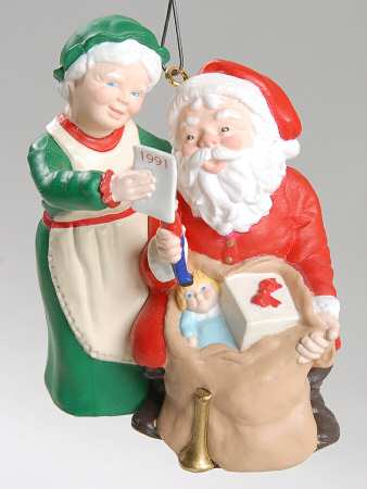 Hallmark Mr & Mrs Claus Checking His List - Boxed